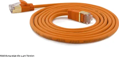 Produktbild von Wantec Patchkabel SSTP CAT7 Ste. CAT6a d=4mm    0,50m orange