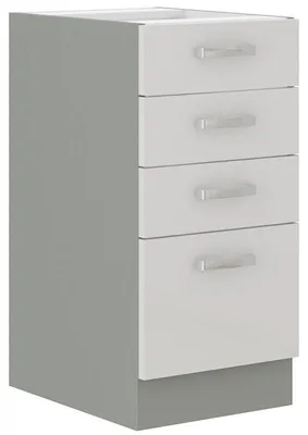Obrázok produktu pre Šuplíková kuchynská skrinka ULLERIKE - šírka 40 cm, biela / šedá