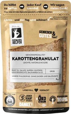 Produktbild von Karottengranulat, getrocknete Karottenstücke, 100g