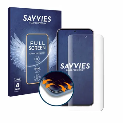 Produktbild von 4x Savvies Fullscreen Schutzfolie für Samsung Galaxy S23 Plus Displayschutz Folie Fullcover Klar Transparent