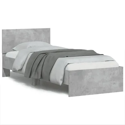 Immagine prodotto di vidaXL Struttura letto con testiera grigio cemento 75x190 cm materiale a base di legno