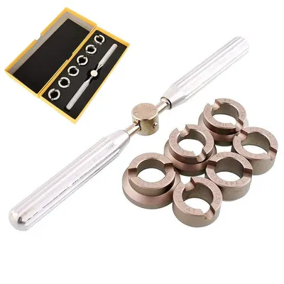 Produktbild von Uhrenreparaturwerkzeug,5537 Uhrengehäuseöffner,Uhrenboden-Entfernerwerkzeug für Rolex&Tudor Uhrenreparatur-Werkzeugsatz mit 6 Matrizen (18,5–29,5 mm)