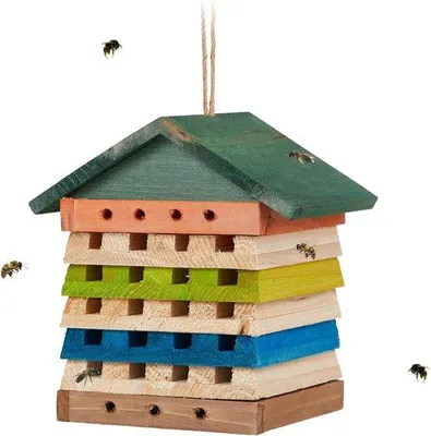 Produktbild von Famanu Insektenhotel für wilde Bienen - 195 x 18 x 14 cm - mehrfarbig