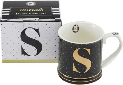 Produktbild von Home Elements Porzellanbecher - Buchstabe S
