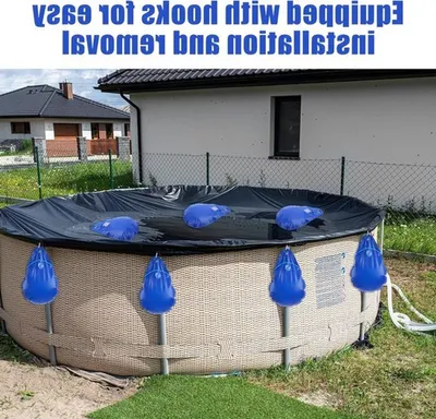 12-teiliges Set mit Gewichten für Poolabdeckungen, wasserdichte Haken und Frostschutzsäcke für den winterlichen Schutz von