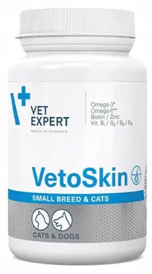 Immagine prodotto di VetExpert VetoSkin Small Breed and Cats: per mantenere il pelo e la pelle in condizioni ottimali nei cani di taglia piccola e nei gatti, 60 capsule.