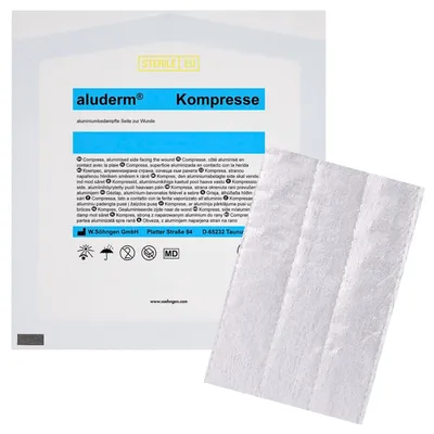 Produktbild von aluderm Kompresse einzeln 1003209 10x15cm