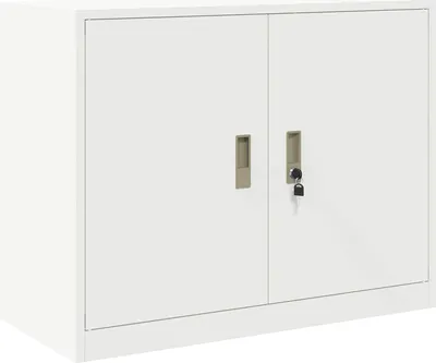 Produktbild von vidaXL Aufbewahrungsschrank Weiß 90 x 40 x 70 cm Kaltgewalzter Stahl