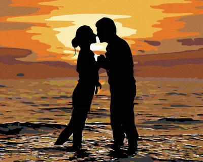 Produktbild von Zuty - Diamentowy obraz - LOVERS ON THE BEACH, 40x50 cm, bez ramy i bez wyłączenia płótna