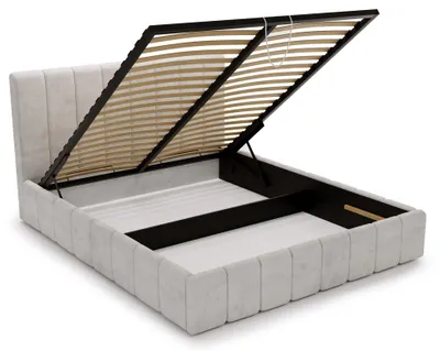 Obrázok produktu pre BESILIO mládežnícka štíhla posteľ 120x200 Lexy - kovový rám, kontajner na posteľnú bielizeň, štíhla posteľ - béžová