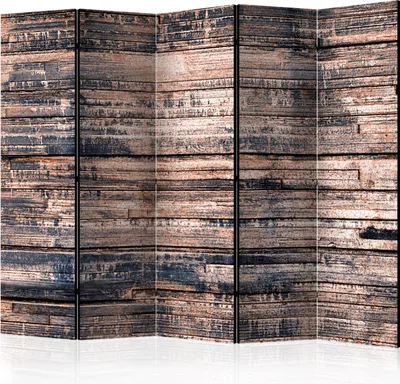 Image de Cloison acoustique en bois Paravent photo 225 x 172 cm imprimé recto-verso sur toile intissé Mousse acoustique Cloison de séparation Paravent espagnol Brise-vue Bureau à domicile Aspect bois Planches en bois f-A-0626-z-c