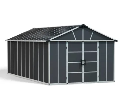 Produktbild von Palram - Canopia Kunststoff Gerätehaus Yukon 1121.3 inkl. Fußboden Dunkelgrau 643x332x252 cm