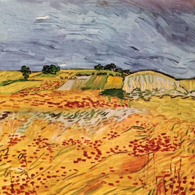 Obrázok produktu pre Vincent Van Gogh Art Print Obraz - Krajina v Auvers, 1890 (70 x 70 cm)