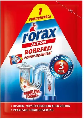 Produktbild von (Rorax, Rohrfrei, Abflussreinigungsgranulat, 60 g
