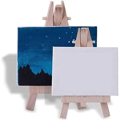 Imagen del producto de Caballete de madera, mini caballete, pequeño, portátil, con superficie de dibujo, estudio para niños, caballete de escritorio, juego de 2 piezas