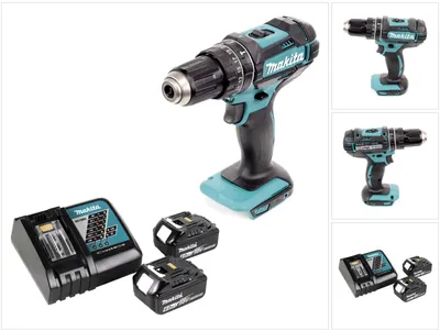 Produktbild von Makita DHP 482 RG Akku Schlagbohrschrauber 18 V 62 Nm + 2x Akku 6,0 Ah + Ladegerät