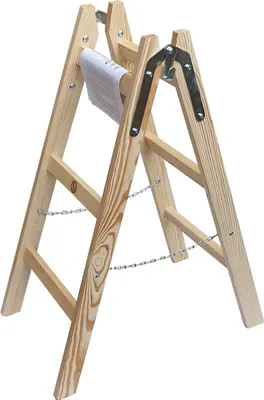 Produktbild von Holzleiter Trittleiter 2 x 3 Stufen Malerleiter Stehleiter Leiter
