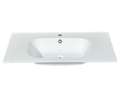 Produktbild von Eingelassenes Waschbecken aus Kunstharz - Weiß - L 80 x B 46 cm - OKIWA