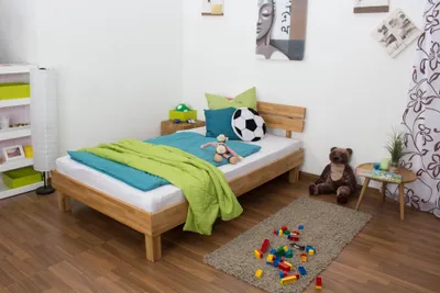 Produktbild von Bett Eiche massiv 120 x 200 cm geölt