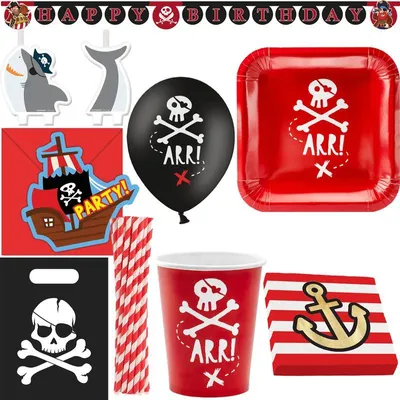 Produktbild von Pirat Kindergeburtstag Partyset Geburtstags Deko Dekoration