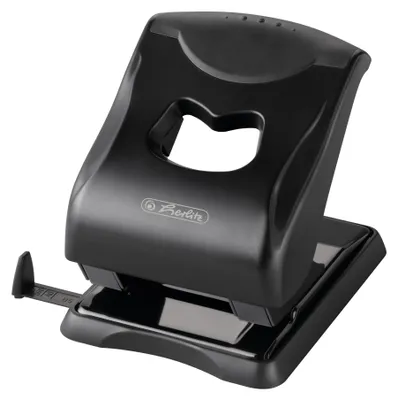 Obrázok produktu pre Herlitz 50025428 herlitz Aktenlocher 4mm schwarz mit Anschlagschiene