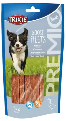 Productafbeelding van Trixie Premio Stripes, gansensnack voor honden, glutenvrij, 65 gram
