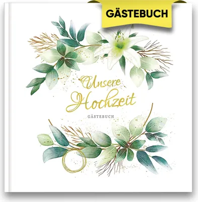 Produktbild von Hochzeitsbuch Gästebuch zur Hochzeit | Hochzeitsalbum - Hardcover | 21x21cm | 120 Seiten