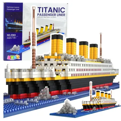 Produktbild von LeanToys Titanic-Schiffsmodell aus Bausteinen, 3D-Schiffsmodell, 1878 Teile