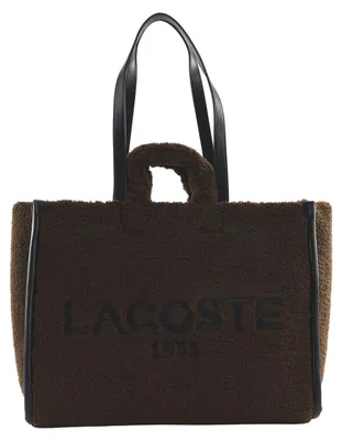 Image de LACOSTE sac shopper sac à épaule Shopping Bag Brown Noir marron foncé