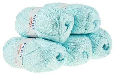 500g Strickgarn CILKA by VLNIKA Klassikgarn Strickwolle mit Schimmereffekt, türkis