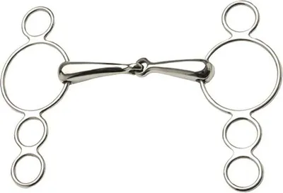 Produktbild von Pessoa 4-Ring Gebiss einfach gebrochen Edelstahl 14cm