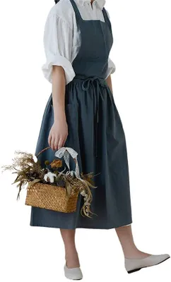 Immagine prodotto di Grembiule da cucina Unyqoos® in cotone – 100% cotone, 103 x 86 cm, idrorepellente, schienale a incrocio/a forma di H, con tasche, ideale per uso domestico e professionale