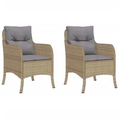 Immagine prodotto di vidaXL Sedie da giardino con cuscini 2 pz. Polirattan misto beige