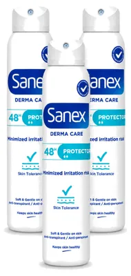 Imagen del producto de 3 unidades de spray desodorante Sanex Dermo Protector, 200 ml cada uno. Paquete económico