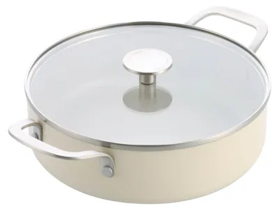Image de Poêle à braiser KitchenAid en aluminium, avec couvercle en verre, 24 cm / 3,1 L, revêtement antiadhésif en céramique