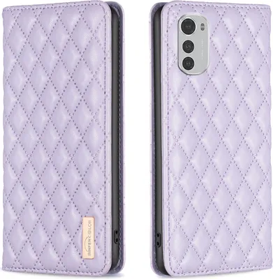 Obrázek produktu pro Moto E32 Pouzdro, Elegantní Flip Kožené Pouzdro s Kapsami na Karty a Stojánkem pro Motorola Moto E32 4G Fialová