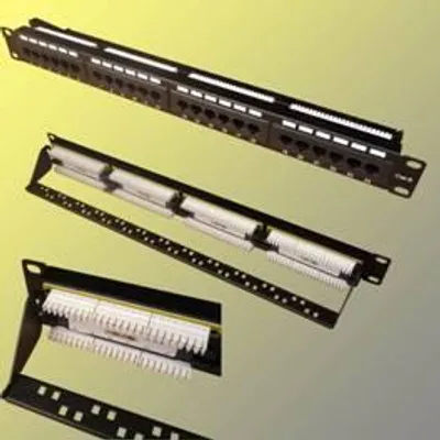 Zdjęcie produktu dla Patch panel 24p.Cat6 UTP z równoważeniem, czarny