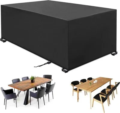 Image de Housse imperméable pour mobilier de jardin en toile Oxford 420D pour usage intensif - Housse imperméable et résistante aux UV pour tabouret de jardin (325 x 208 x 58 cm)