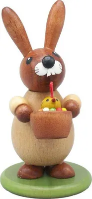 Produktbild von Osterdekoration Osterhase mit Küken natur Höhe 9cm NEU