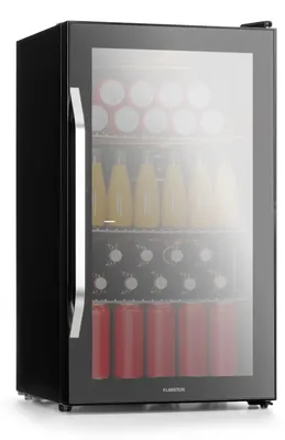Image de Klarstein Mini Frigo de Chambre et Bureau pour Boisson, Petit Frigo Silencieux, Refrigerateur Mini Bar 80L, Petit Réfrigérateur Camping, Étagères Réglables, Ondulés pour le Vin, Cannette, Beer Fridge