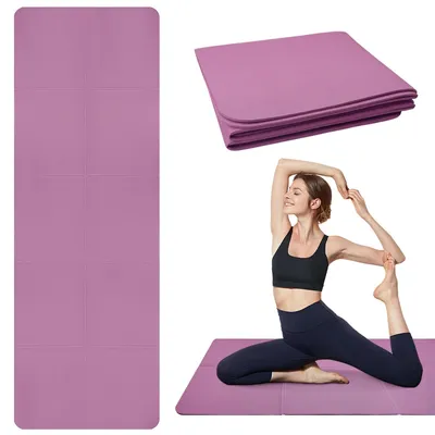 Produktbild von Omgoods – Faltbare Yoga-Matte aus TPE – Rutschfeste Fitnessmatte, 183 x 61 x 0,6 cm