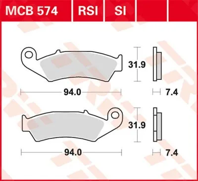 Obrázok produktu pre Sada brzdových doštičiek TRW MCB574SI XL250R MD11 KX125 WR125