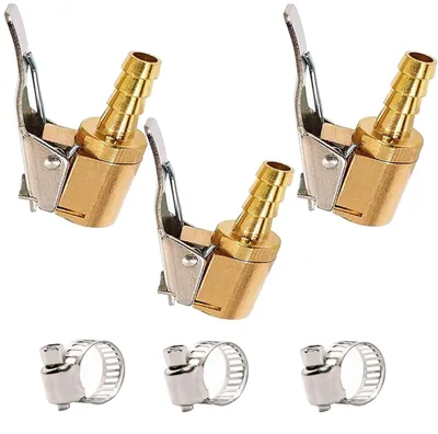 Immagine prodotto di 3 pezzi di clip per pompa d'aria per valvole pneumatiche da 8 mm - con leva in ottone