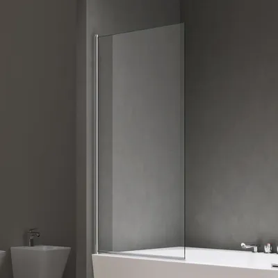 Image de doporro Paroi de Baignoire 80x140 cm Pare Baignoire 1 Volet Verre Trempé Transparent Montage Réversible Cortona201K