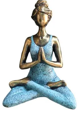 Imagen del producto de Yoga Lady Figure - Bronze & Turqoise 24cm