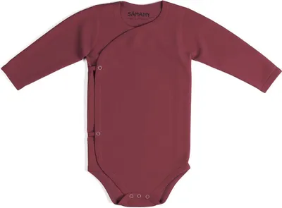 Produktbild von Baby Wickelbody aus 100% Baumwolle langarm nicht gerippt 3-6 M Raspberry