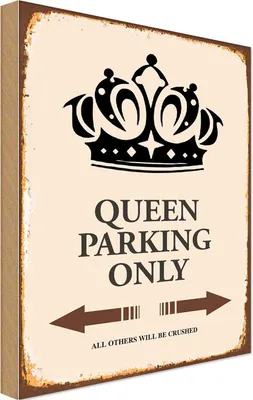 Produktbild von vianmo Holzschild 30x20 cm Queen parking only Korona Parkplatzschild