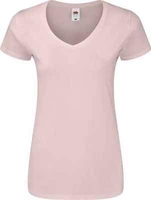 Immagine prodotto di Fruit of the Loom - Maglietta "Iconic 150" con scollo a V da donna LT1746 (XL) (Rosa pallido)