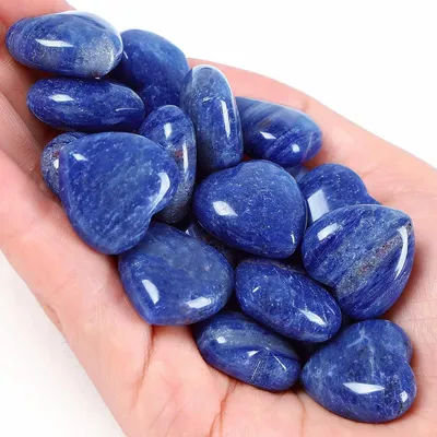 Produktbild von 10er Set Lapislazuli Herzsteine poliert Heilkristalle Glückssteine