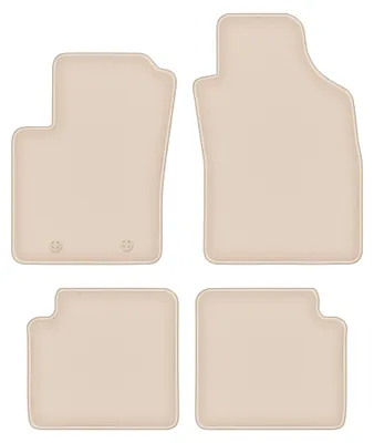 Obrázok produktu pre Velúrové autokoberce pre: Fiat 500 2007-2013 (kabriolet/hatchback) – sada 4 ks, béžové, na mieru – Wielganizator FORTUNA